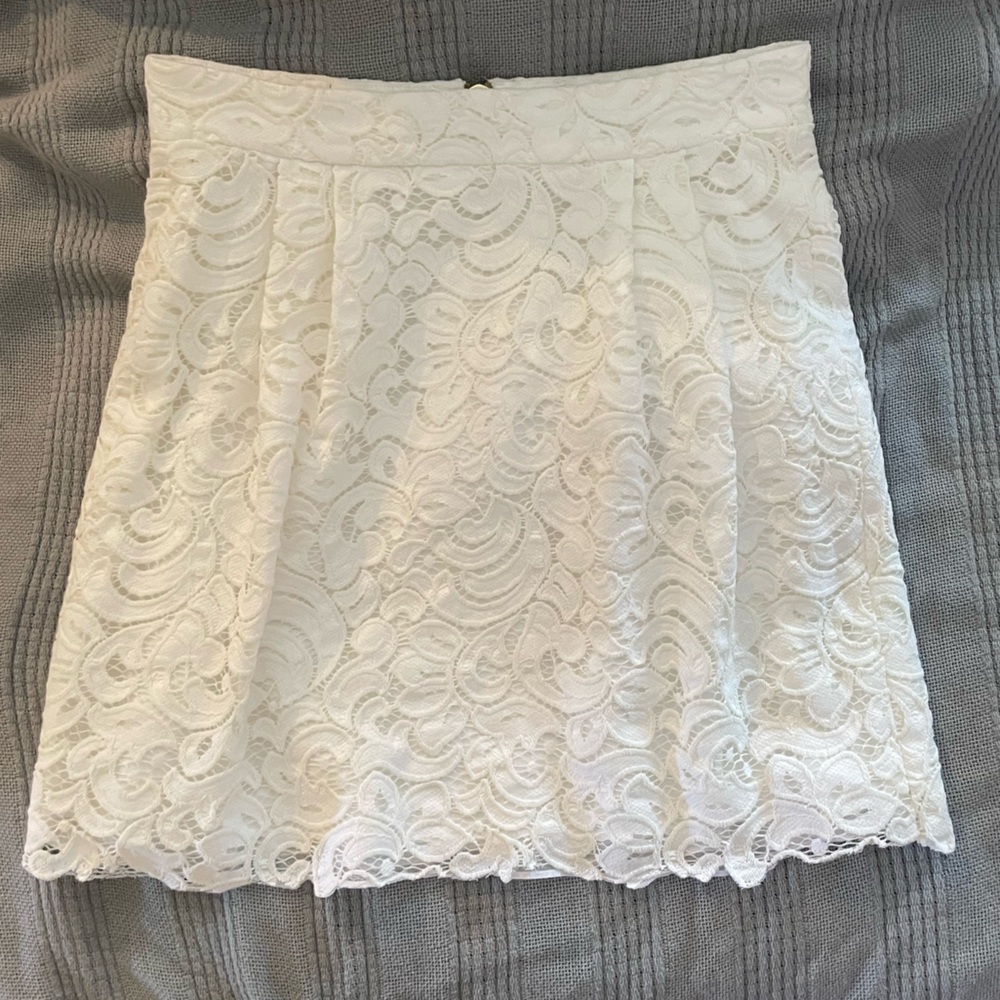 Draper James White Lace Mini Skirt, Size 4